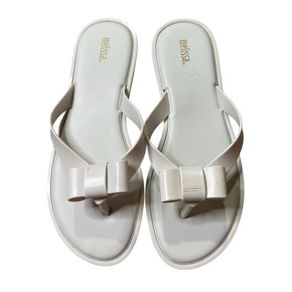 Melissa Jelly SWEET Bow Flip flop Sandals Slip-On Toe post Size 9 - Picture 7 of 7